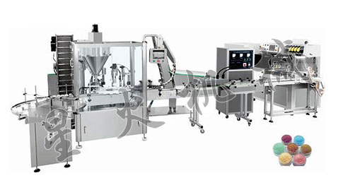 全自動瓶裝粉劑灌裝旋蓋生產(chǎn)線