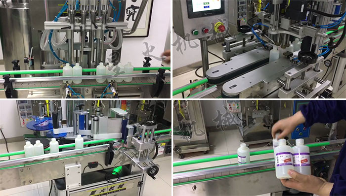 全自動消毒液灌裝流水線設備細節(jié)展示